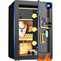 BESAFETY 5.0 Cuft Large Safe Box, Security Home Safe with Interior Safe Lock Box, Fireproof Waterproof Document Bag, Electronic Keypad Digital Lock, for House Office