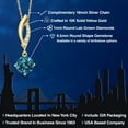 thumbnail image 2 of Gem Stone King 10K Yellow Gold London Blue Topaz and Lab Grown Diamond Pendant Necklace for Women | 1.36 Cttw | Gemstone November Birthstone | Round 6.5MM | With 18 inch Chain, 2 of 6