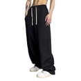 thumbnail image 3 of VBVC Men's Baggy Drawstring Sweatpants with Pockets, Stretchy Wide Leg Pants For Men, Black , S-3XL, 3 of 7
