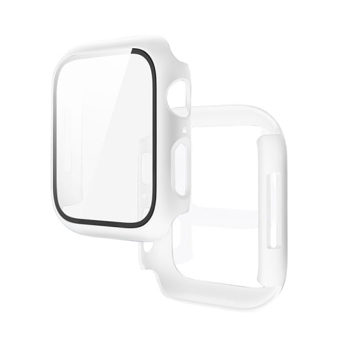 Case for 41mm Apple Watch Series 9/Series 8/Series 7 with Tempered Glass Screen Protector,Protective Bumper and Slim Face Cover for iwatch S9/S8/S7 41mm - White