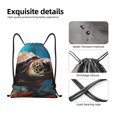 thumbnail image 5 of Drawstring Backpack - Realistic Turtle Splash Proof Small Drawstring Gym Bag for Women Men, Cinch Sports String Bag Backpack for Travel Swimming Beach, 5 of 8