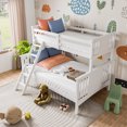 thumbnail image 6 of Furniture of America Lively Kids Solid Wood Twin-over-Full Detachable Bunk Bed, White, 6 of 10
