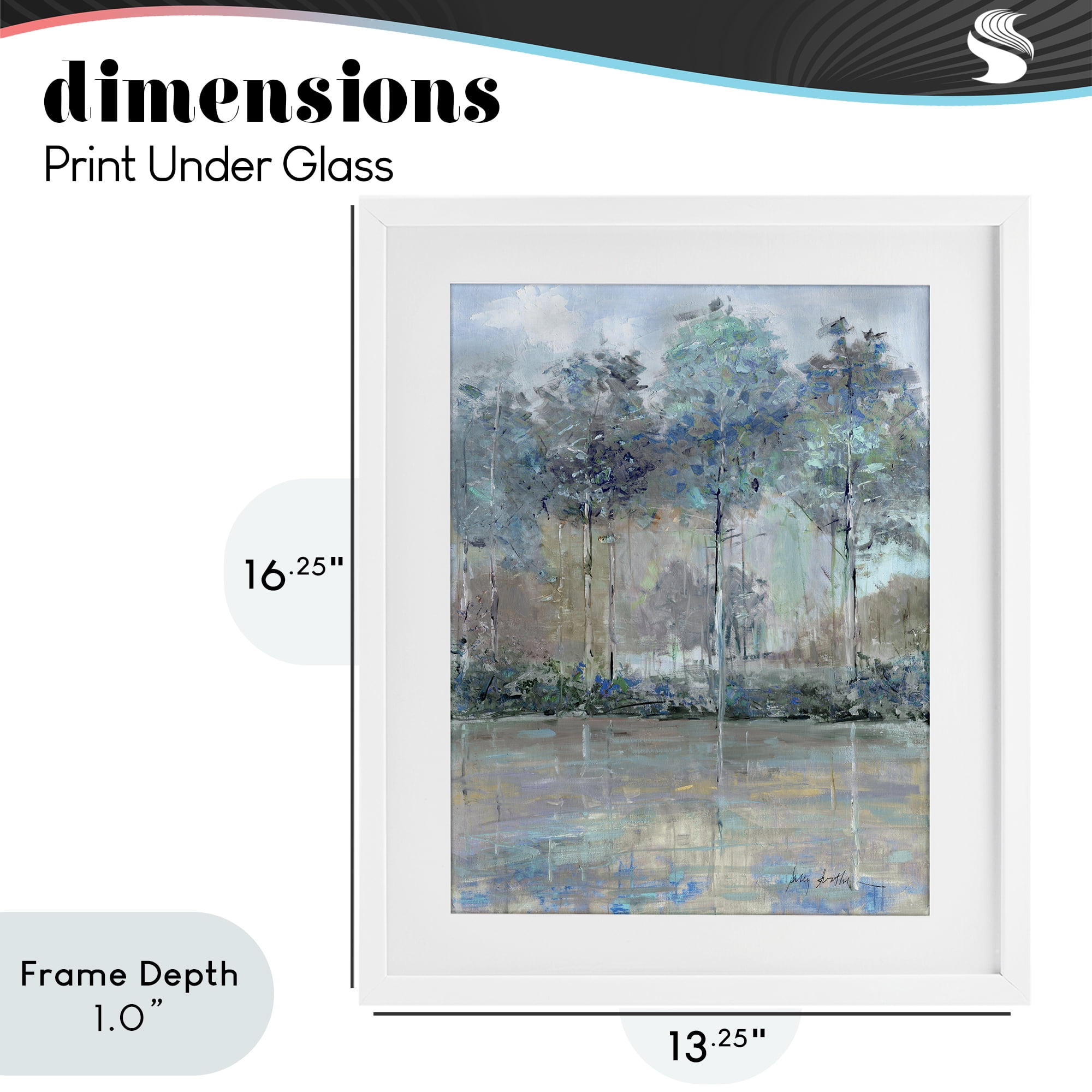 Stupell Industries Subdued Expression of Trees White Framed Print Under Glass, design by Sally Swatland