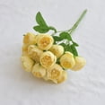 thumbnail image 1 of Ramo de novia artificial con rosas de té y peonías | Arreglo floral artificial de mano | Decoración realista para el hogar y eventos | Ramo simulado para uso nupcial o decorativo, 1 of 6