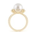 thumbnail image 2 of ANGARA South Sea Cultured Pearl Flower Ring with Diamonds in 14K Yellow Gold for Women | June Birthstone, Birthday, Anniversary, Jewelry Gift for Women | Pearl Ring, 2 of 8