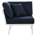 thumbnail image 3 of Modway Chaise d'Angle de Patio Extérieur en Aluminium, Blanc et Bleu Marine, 3 of 7