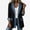 Black, variant on Women's Jacket Denim Patchwork Knit Blazer Notched Lapel Contrast Long Sleeve One Button Loose Casual Fashion Dark Blue Size 2XL