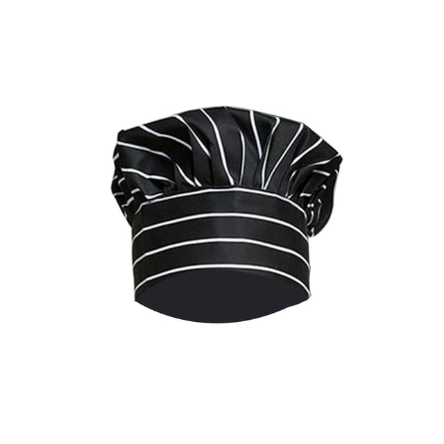 Sombrero de Chef alto de 2 piezas, sombreros de cocinero profesionales de varios colores, uniforme de trabajo multifuncional para panadería, Herramientas y accesorios para hornear tiras blancas negras Bewildely HA012082-05