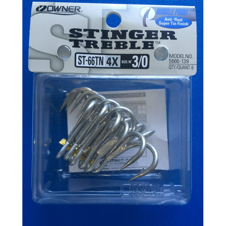 Owner 5666-079 Stinger-66 Treble Hook Size 4 Short Shank 4X