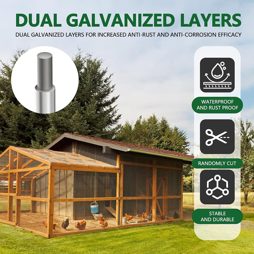 Shopmall 24 in x 10 ft Hardware Cloth Galvanized Welded Metal Wire Fencing Roll Garden Plant & Animal Cage Protection for Chicken Rabbit Small Poultry