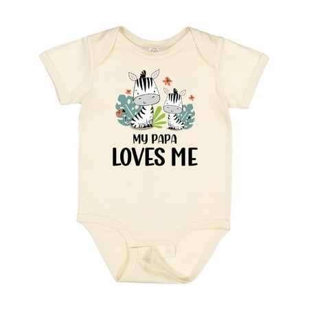 

Inktastic Zebra My Papa Loves Me Gift Baby Boy or Baby Girl Bodysuit