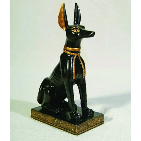 Gold and Black Color Egyptian Anubis Dog Sitting Figurine