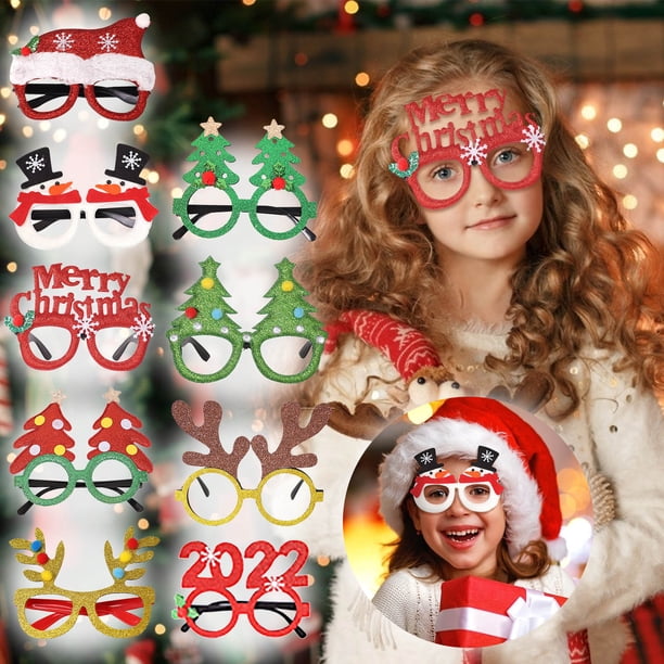 Xihbxyly Ventas de Liquidación Marco de Gafas Navideñas, Gafas Estéreo, Decoración para Adultos y Niños.