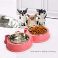thumbnail image 4 of Cuencos duraderos de acero inoxidable para perros, alimentador de agua y comida, estera de silicona resistente, previene No para perros/gatos de tamaño pequeño como Chihuahua, 4 of 5