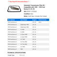 thumbnail image 2 of Automatic Transmission Filter Kit - Compatible with 1989 - 1990 Ford Bronco II 2.9L V6, 2 of 2