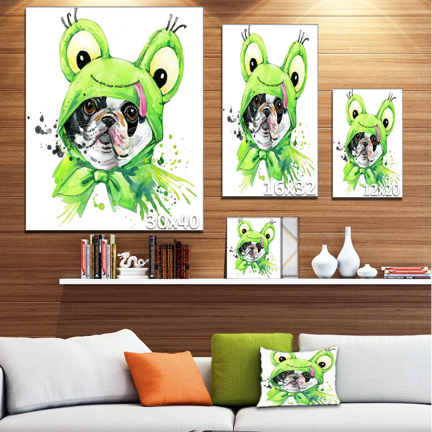 Design Art French Bulldog Illustration Canvas Print