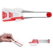 Dreamfarm Levoons Measuring Spoons with Built-in Leveler | Clear & Red