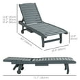 thumbnail image 3 of Outsunny Wooden Outdoor Lounge Chair, Adjustable Patio Chaise Recliner, 3 of 10