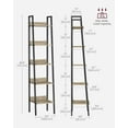 thumbnail image 5 of VASAGLE Bookshelf, 5-Tier Narrow Book Shelf, 11.8 x 13.3 x 66.9 Inches, Ladder Shelf for Home Office, Living Room, Bedroom, Kitchen, Camel Brown and Ink Black, 5 of 5