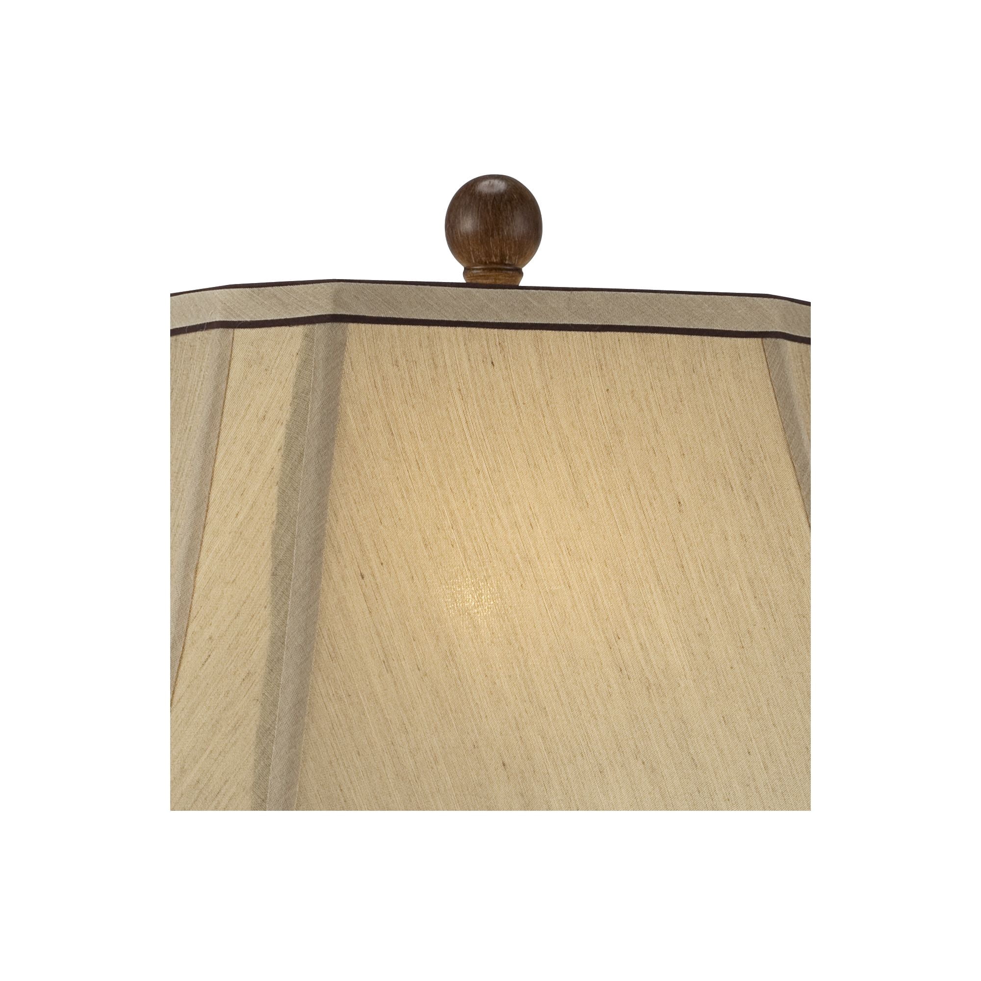 Regency Hill Traditional Table Lamp 28.5" Tall Carved Two Tone Brown Urn Shaped Beige Fabric Shade for Living Room Family Bedroom Bedside