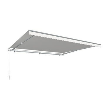 Awntech MTR14-US-W 14 ft. Maui Right Motor with Remote Retractable Awning, Off White - 120 in.