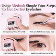 thumbnail image 4 of JUUTREN Heated Eyelash Curler, Rechargeable Electric Lash Curler with LED Display, Heats to 75°C, Fast 30s Warm-Up, 24H Long Lasting (Pink), 4 of 7