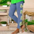 thumbnail image 2 of DDAPJ pyju St Patricks Day Leggings for Women Irish Shamrock Print Holiday Tights High Waisted Stretch Yoga Pants Buttery Soft Casual Milk Silk Legging Sales Today Clearance Blue M, 2 of 4