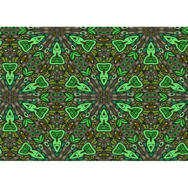 Ahgly Tapis Rectangulaire Lavable en Machine Intérieur Transitionnel Vert Forêt Foncé, 6 Pieds x 9 Pieds