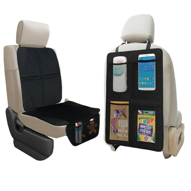 lebogner Car Seat Protector + Kick Mat Auto Seat Back Protector with 4