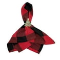 thumbnail image 4 of Buffalo Plaid Red and Black Cotton Cloth Napkin (Plaid Napkin 20"x20" Set of 4), 4 of 4