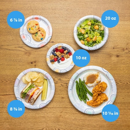 GREAT VALUE DISPOSABLE PAPER PLATES, 10″, 100 COUNT