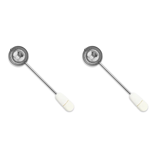 Advancent Infusor de té de acero inoxidable a prueba de fugas, lavable, portátil, reutilizable, colador de malla, doméstico, filtro de hierbas, Blanco 2piezas Advancent CBP164320