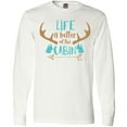 thumbnail image 3 of Inktastic Life Is Better At The Cabin, Deer Antlers, Camping Long Sleeve T-Shirt, 3 of 5