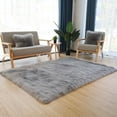 thumbnail image 2 of Ghouse Rectangular Grey Area Rug 4x6 feet, Thick and Fluffy Faux Sheepskin Machine Washable Rectangular Plush Carpet, Faux Sheepskin Rug for Living Room, Bedroom, Kids Room, 2 of 6