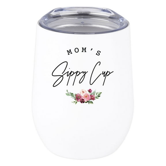 Koyal Wholesale Funny Mother's Day Wine Tumbler with Lid Mom's Sippy Cup 12 Oz Stemless Stainless Steel Insulated