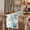 thumbnail image 2 of Table Runners 108 Inches Long Dress Scarves, Teal Blue Coastal Farmhouse Coffee/Dining/Kitchen Table Runner for Living Room, Summer Beach Starfish Shell Coral Nautical 13x108 Inch, 2 of 9