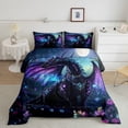 thumbnail image 2 of Manfei Purple Dragon Comforter Sets Twin Size,Magic Animal Comforters & Duvets,Watercolor Flower Floral Bedding Twin Comforter Set,Lightweight Room Decoration Reversible,2-Piece, 2 of 7