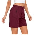 thumbnail image 3 of Little Donkey Andy Women's Stretch Quick Dry Cargo Shorts Hiking Camping Travel Dark Red M, 3 of 5