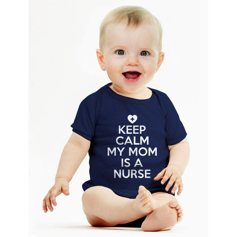 Tstars Boys Unisex Nurse Shirts Mothers Baby Shower Gift Keep Calm My Mom  Is a Nurse Gift for Mommy Nurse Gifts Cute Newborn Party Baby Shower  Bodysuit 