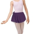 thumbnail image 1 of GiLiling Girls Ballet Skirts, Chiffon Wrap Mini Skirt with Ribbon Tie, Adjustable Dance Skirt for Ballet Class Performance Gymnastics (Purple, 7-8 Years), 1 of 6