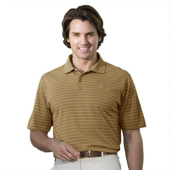 Monterey Club Men's Tournament Stripe Texture Golf Polo Shirt #1078