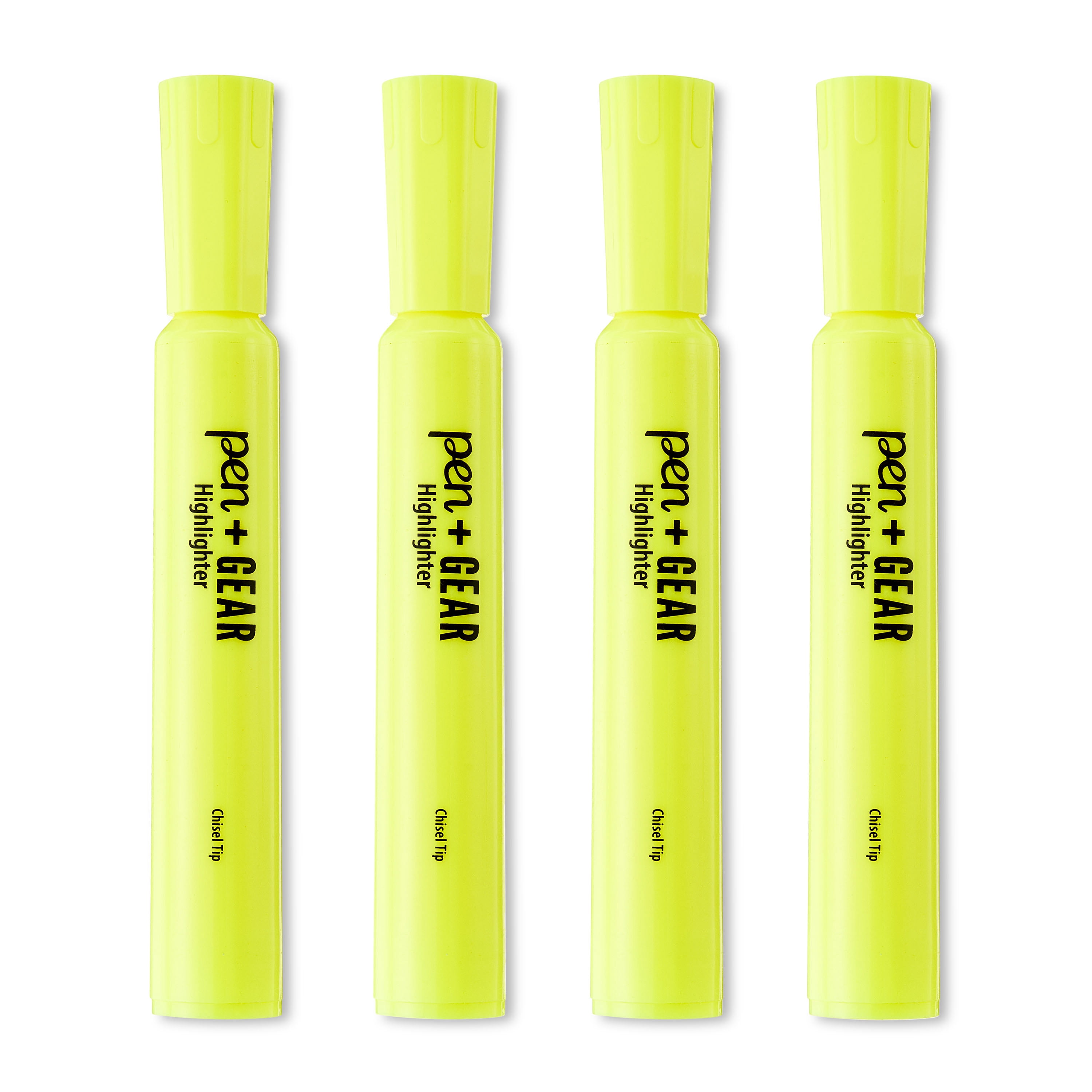 Pen+Gear Jumbo Tank Style Highlighters, Chisel Tip, Yellow, 4 Count