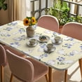 thumbnail image 3 of Easter Bunny Table Cloths for 6 Foot Rectangle Tables, Spring Purple Flower Rustic Rabbit Yellow Patio Waterproof Elastic Fitted Tablecloths, Washable Rectangular Table Cover for Camping, 3 of 8