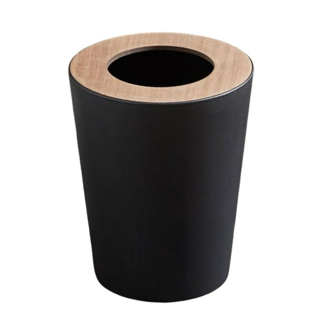 Contenedor de basura Contenedor de basura grande Cesta de basura redonda Contenedor de basura Contenedores de basura para 7L Negro