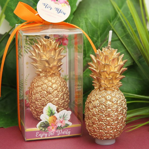 Golden Pineapple Birthday Candle