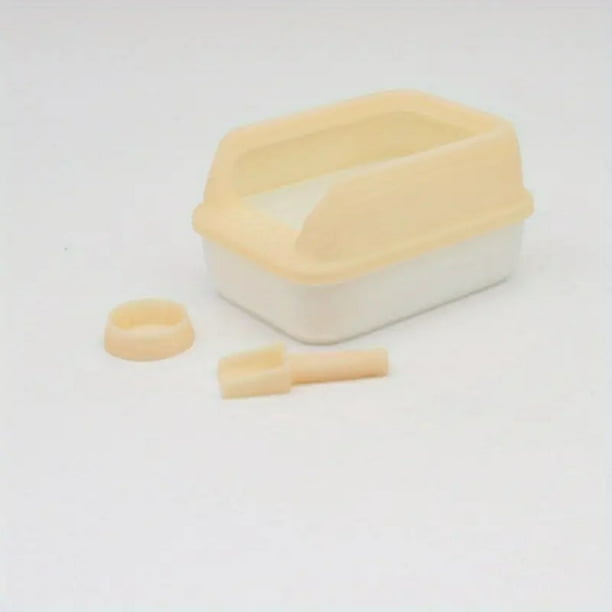 Caja de Arena para Gatos En Miniatura Ganfancp 1/12 Juego de 3 Colores Surtidos