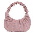 thumbnail image 1 of Bolso sólido plisado con asa superior y hombro de gamuza para mujer a la moda (rosa) Tmvgtek Oficina Multiescena Multifunción, 1 of 9
