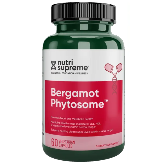 Nutri Supreme Bergamot Phytosome™, Vazguard® Bergamot Extract 1000mg, Advanced Phytosome Formula for Heart & Metabolic Wellness, 60 Vegetarian Capsules