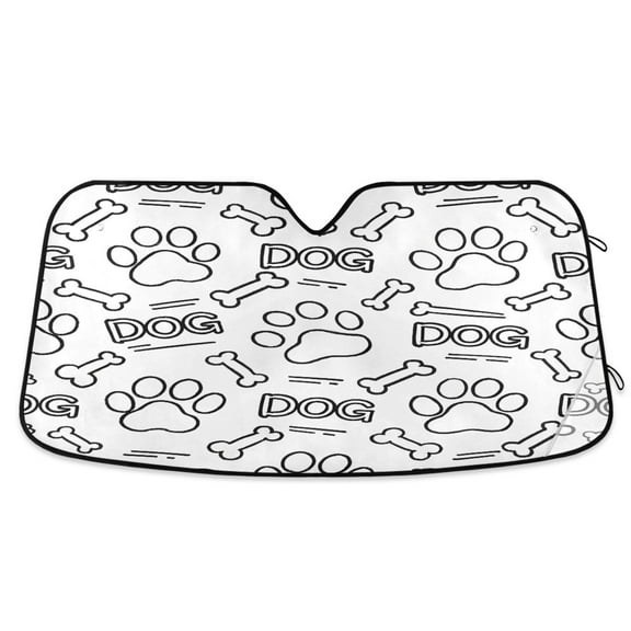 ALAZA Cute Dog Paw Print Windshield Sun Shade Car Foldable Sun Visor Block UV Rays Protector 55"x27.6"