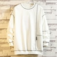 thumbnail image 2 of Timoontee Men's Big Size Sweatshirts Loose Fit Long Sleeve Crewneck Pullover Tops Solid Hiking Running Workout Sweatshirts Fall Casual Trendy Clothes White XXXXXL, 2 of 9